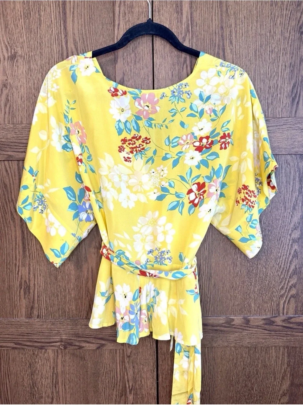 Anthropologie Yumi Kim-Thats A Wrap Happy Days Top Silk Floral-Size Small-NWT